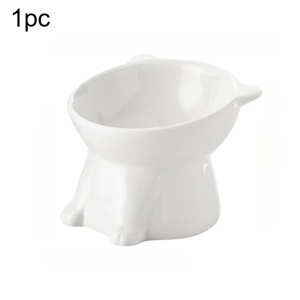 Black White Cute Cat Food Bowl Lightweight Plastic Pet Bowl For Cats Small Dogs 6