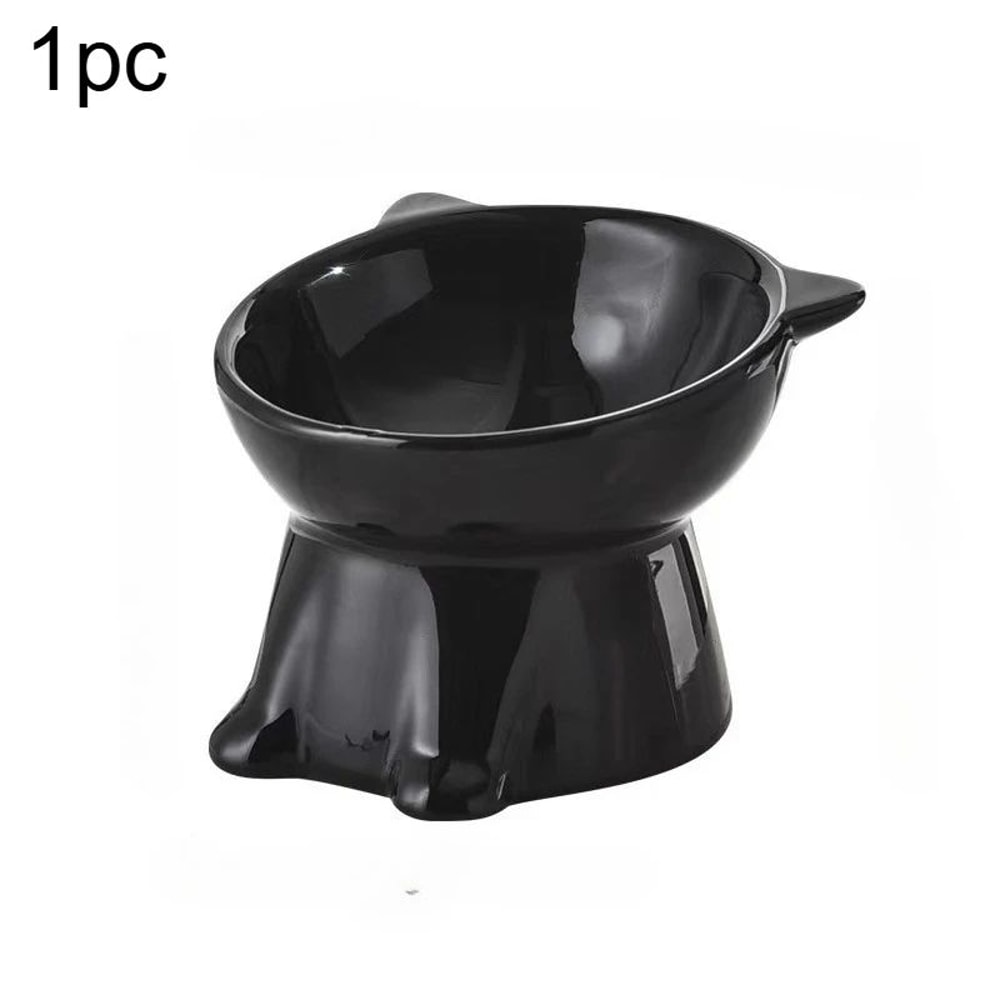 Black White Cute Cat Food Bowl Lightweight Plastic Pet Bowl For Cats Small Dogs 7