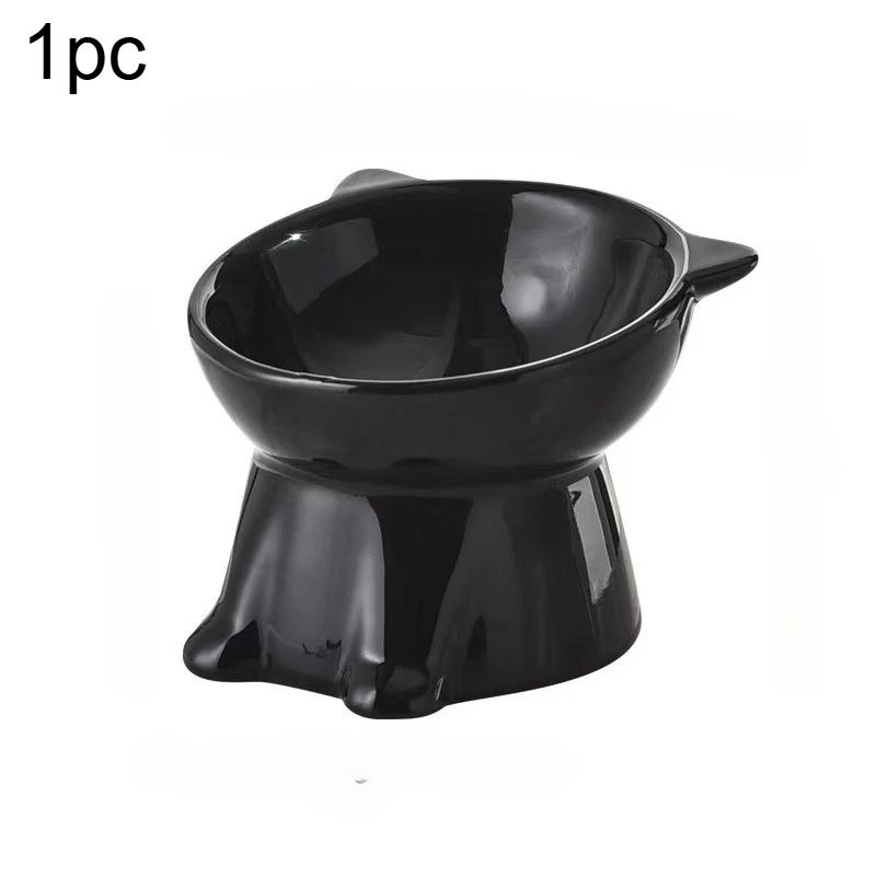 Black White Cute Cat Food Bowl Lightweight Plastic Pet Bowl For Cats Small Dogs 7