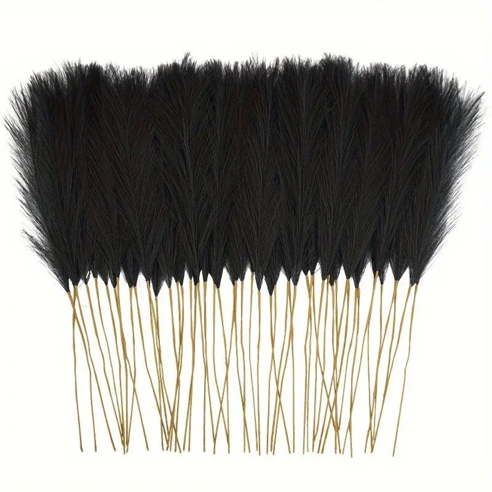 Boho Chic Faux Pampas Grass Decor Fluffy Black Vase Fillers 1020 Pcs 2