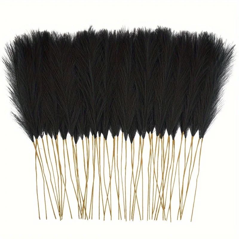 Boho Chic Faux Pampas Grass Decor Fluffy Black Vase Fillers 1020 Pcs 2