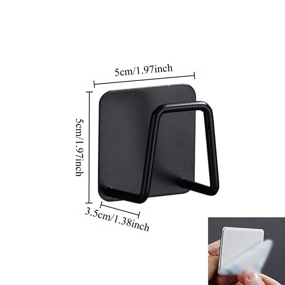 2Pack Stainless Steel Sink Sponge Rack Adhesive NoDrill InnerWall Organizer 6