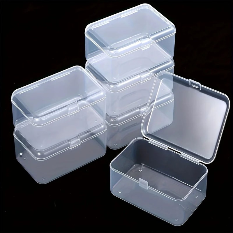 Premium Clear Plastic Storage Organizer Boxes 6Pack Transparent Storage Containers For Home Offic 0