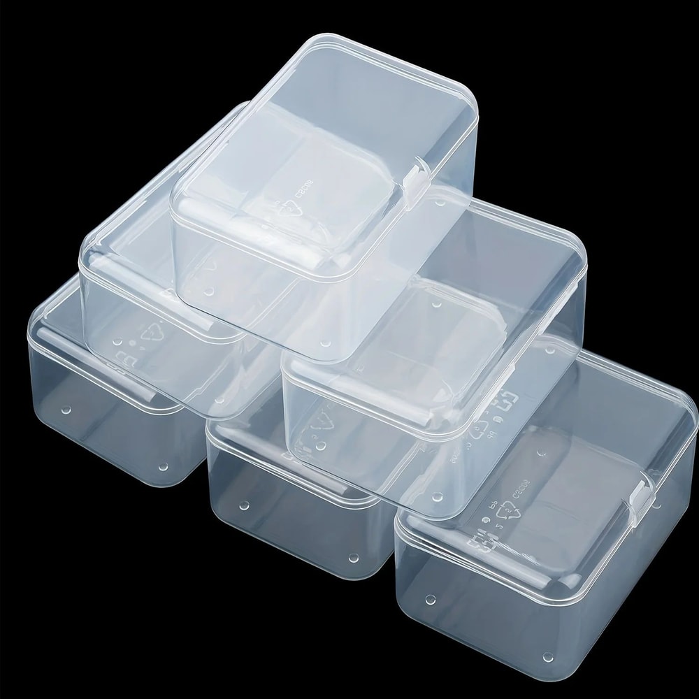 Premium Clear Plastic Storage Organizer Boxes 6Pack Transparent Storage Containers For Home Offic 1