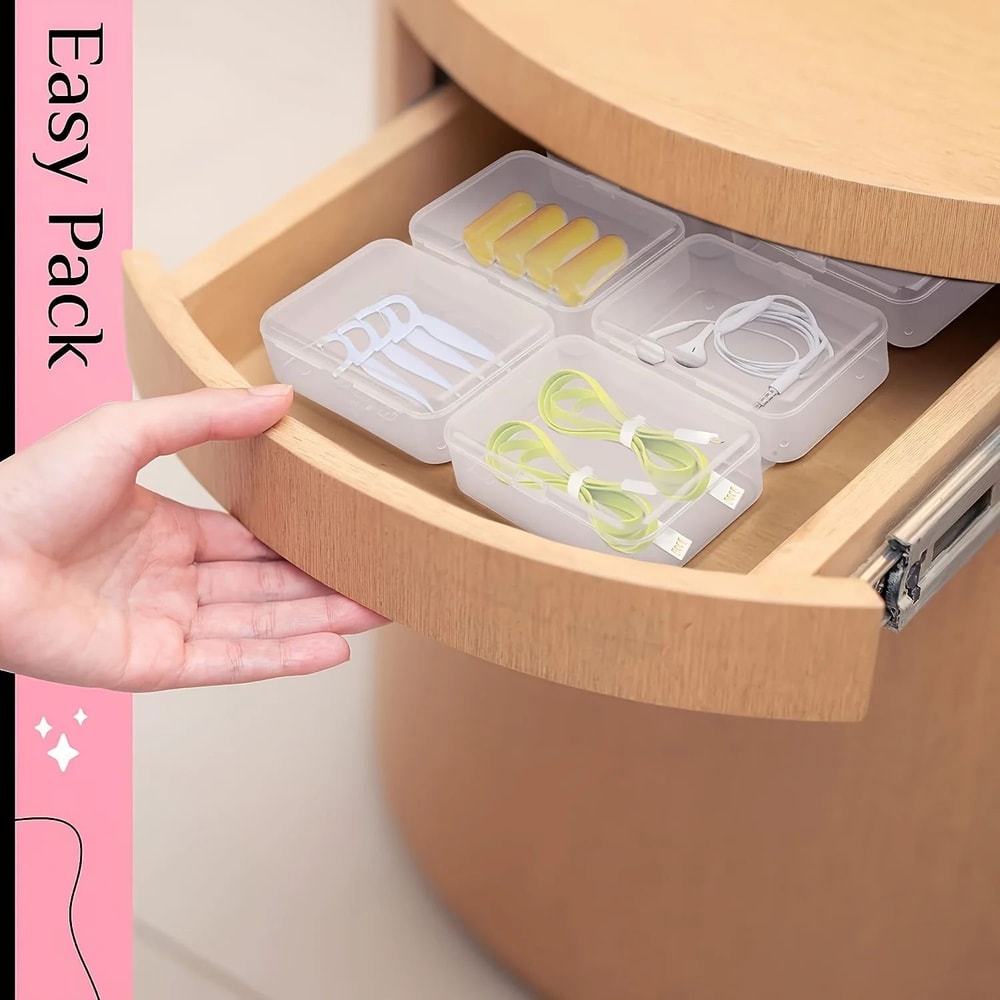 Premium Clear Plastic Storage Organizer Boxes 6Pack Transparent Storage Containers For Home Offic 3