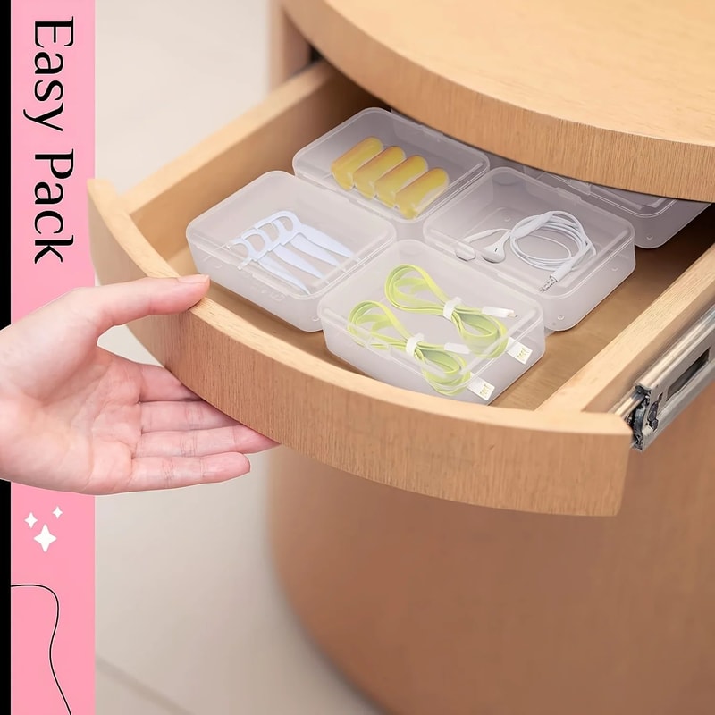 Premium Clear Plastic Storage Organizer Boxes 6Pack Transparent Storage Containers For Home Offic 3