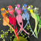 Vivid Feathered Artificial Bird Decorations 6Pack Colorful Garden Ornaments With Long Tails 1