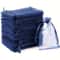 Navy Blue Organza Drawstring Gift Bags 50Pack Sheer Favor Pouches For Jewelry Treats 0