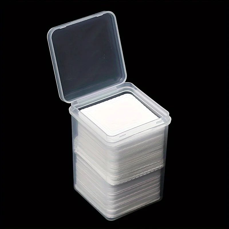 Clear Cotton Pad Holder Set With Lid 2 Pack Bathroom Vanity Organizer For Cotton Rounds Swabs 4