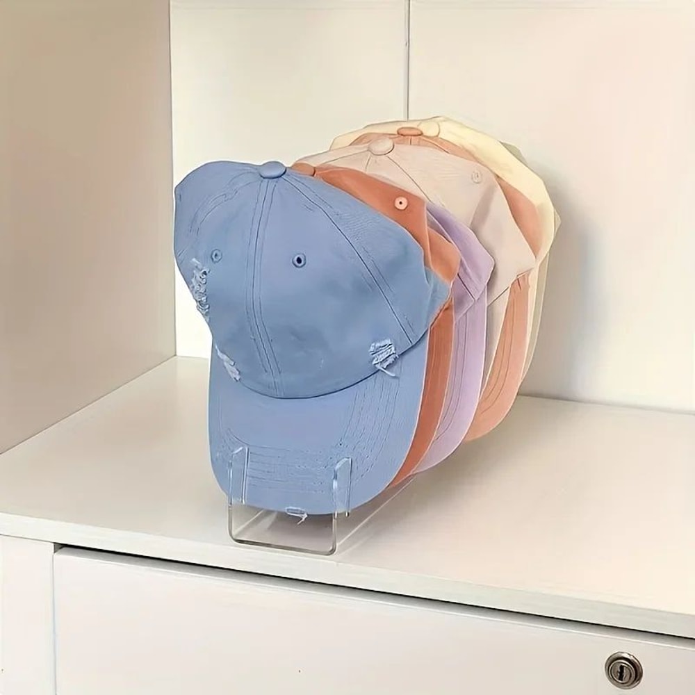 Clear Acrylic Baseball Cap Organizer Stand MultiSlot Cap Storage Rack Hat Display 2