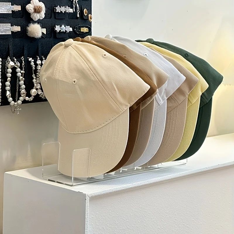 Clear Acrylic Baseball Cap Organizer Stand MultiSlot Cap Storage Rack Hat Display 3