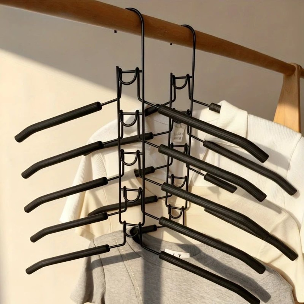 5in1 HeavyDuty Space Saving Hangers With NonSlip Foam MultiLayer Closet Organizer 3