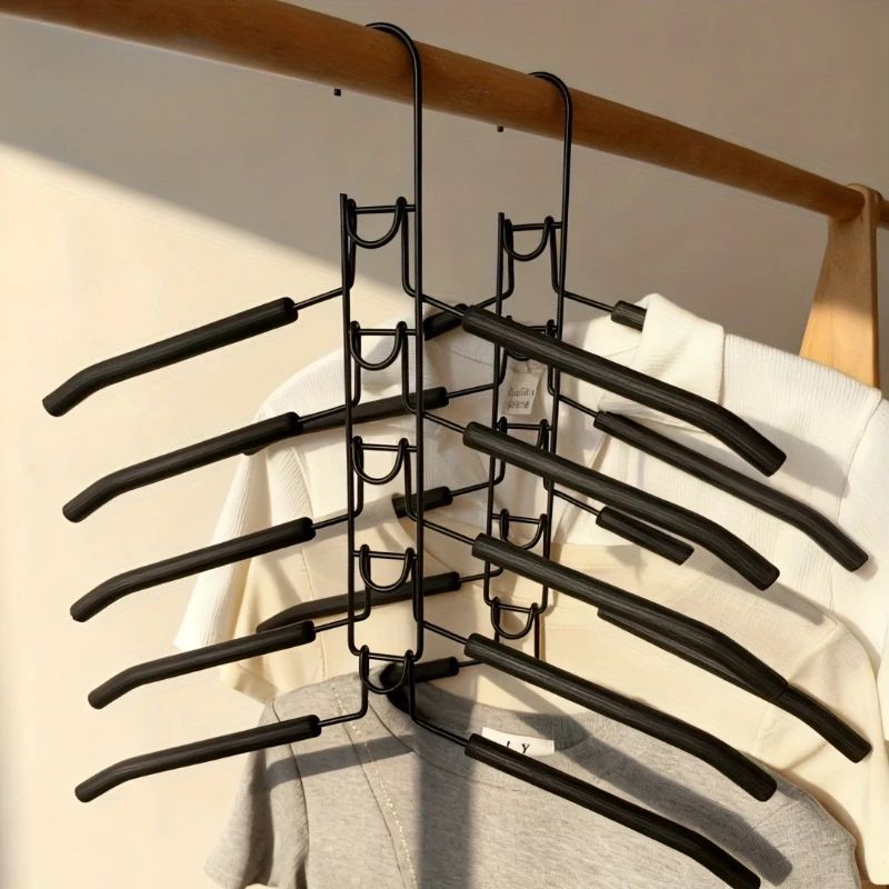 5in1 HeavyDuty Space Saving Hangers With NonSlip Foam MultiLayer Closet Organizer 3