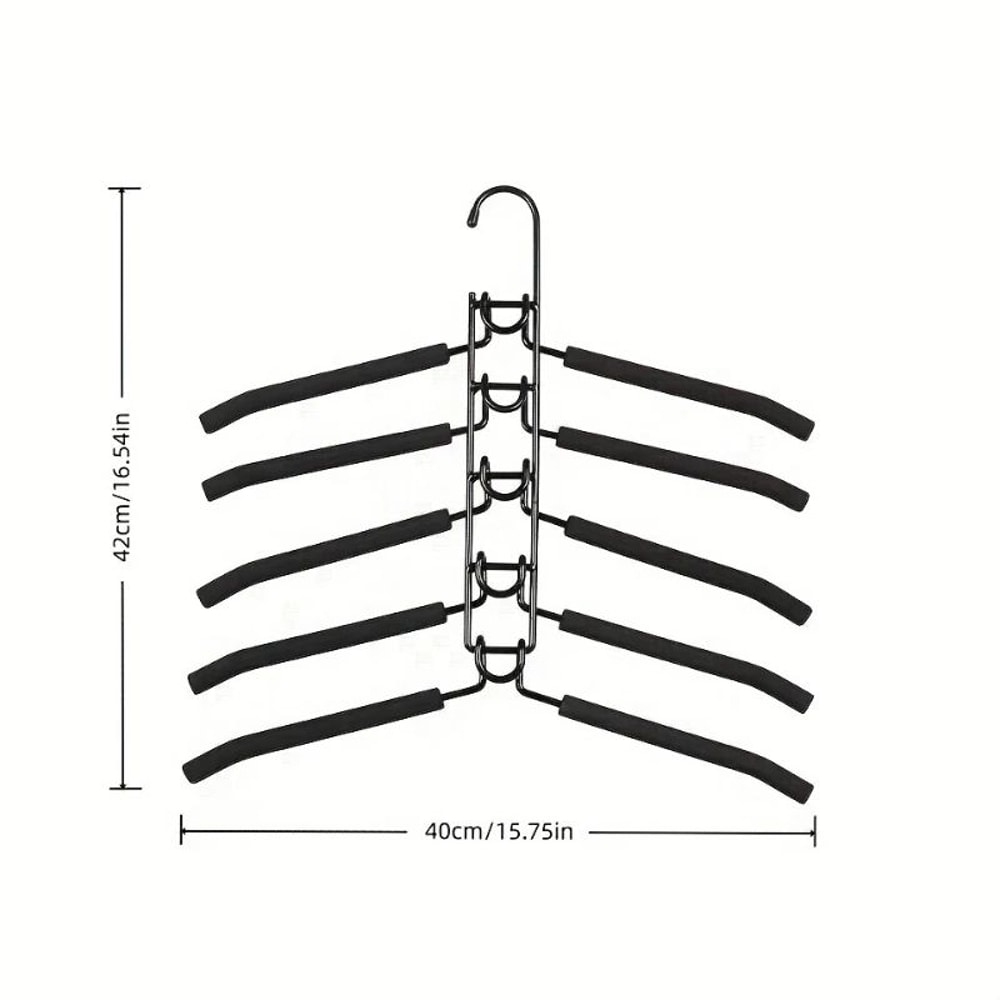 5in1 HeavyDuty Space Saving Hangers With NonSlip Foam MultiLayer Closet Organizer 5