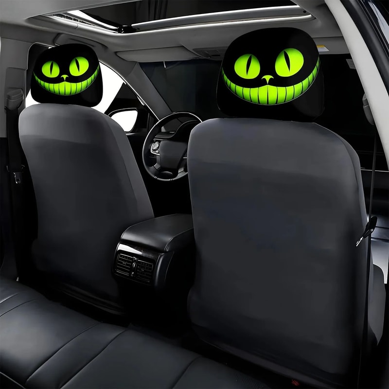 Mystical Cat Eye Car Headrest Covers 2Pack Universal Seat Headrest Protector 1