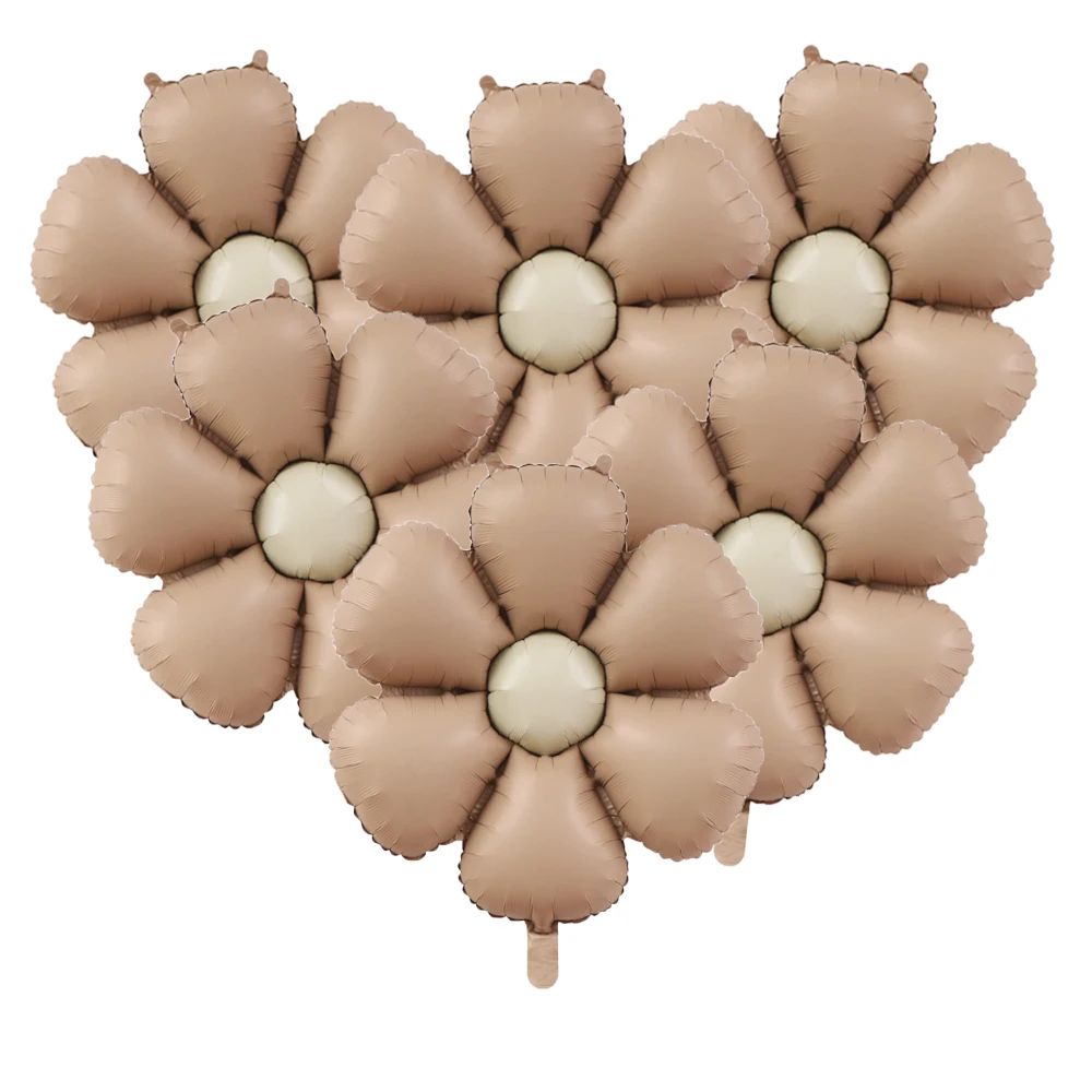 Matte Pink Daisy Foil Balloon Set 6pcs Large Party Decor For Baby Shower Birthdays 7