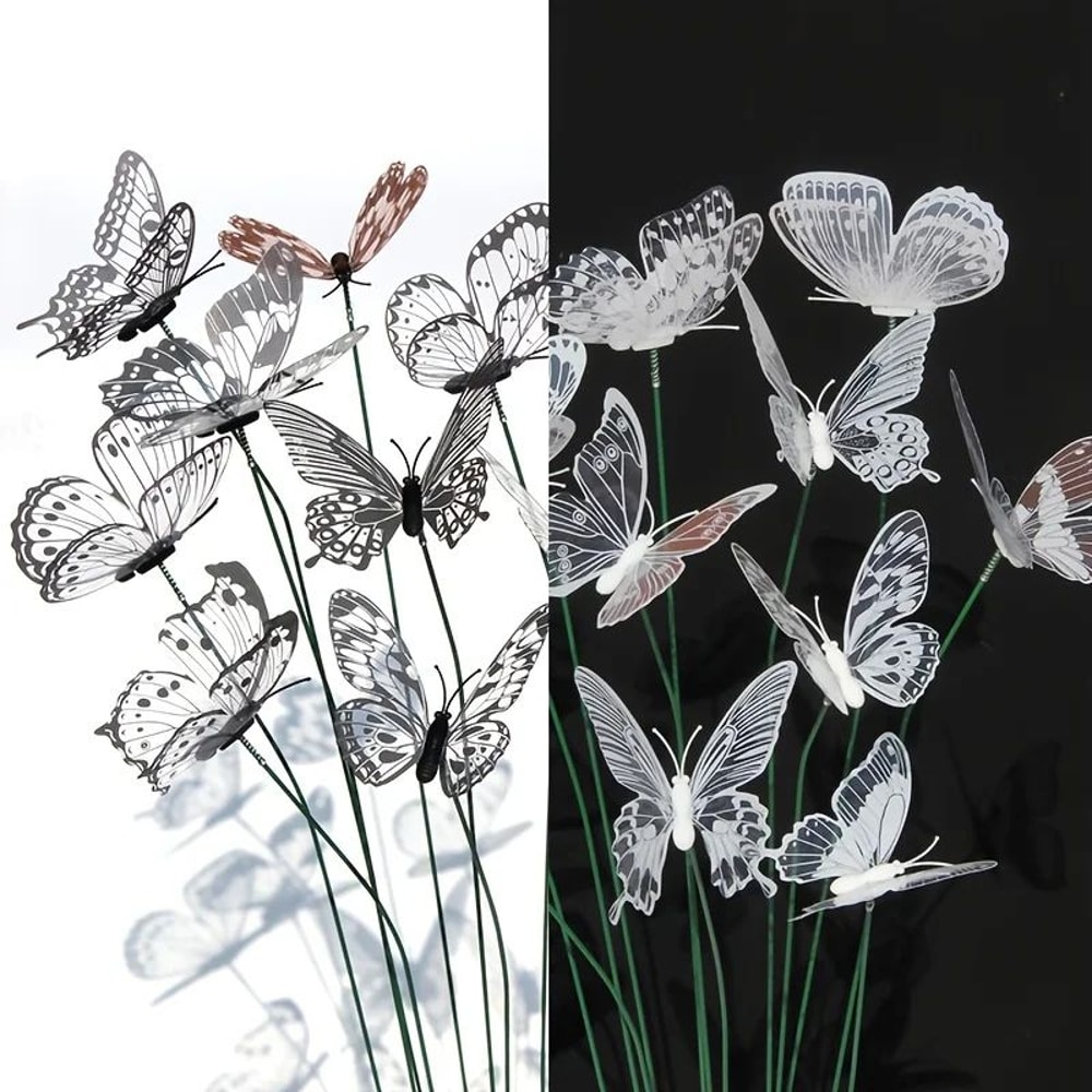 10Pack Butterfly Garden Stakes Waterproof PVC 3D Outdoor Butterfly Decorations For Yard Pots Weddin 0
