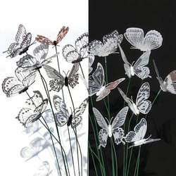 10-pack butterfly garden stakes waterproof pvc 3d outdoor butterfly decorations for yard, pots, weddings