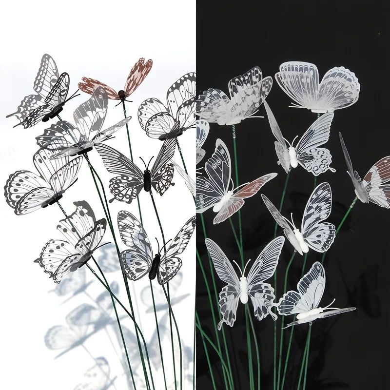 10Pack Butterfly Garden Stakes Waterproof PVC 3D Outdoor Butterfly Decorations For Yard Pots Weddin 0