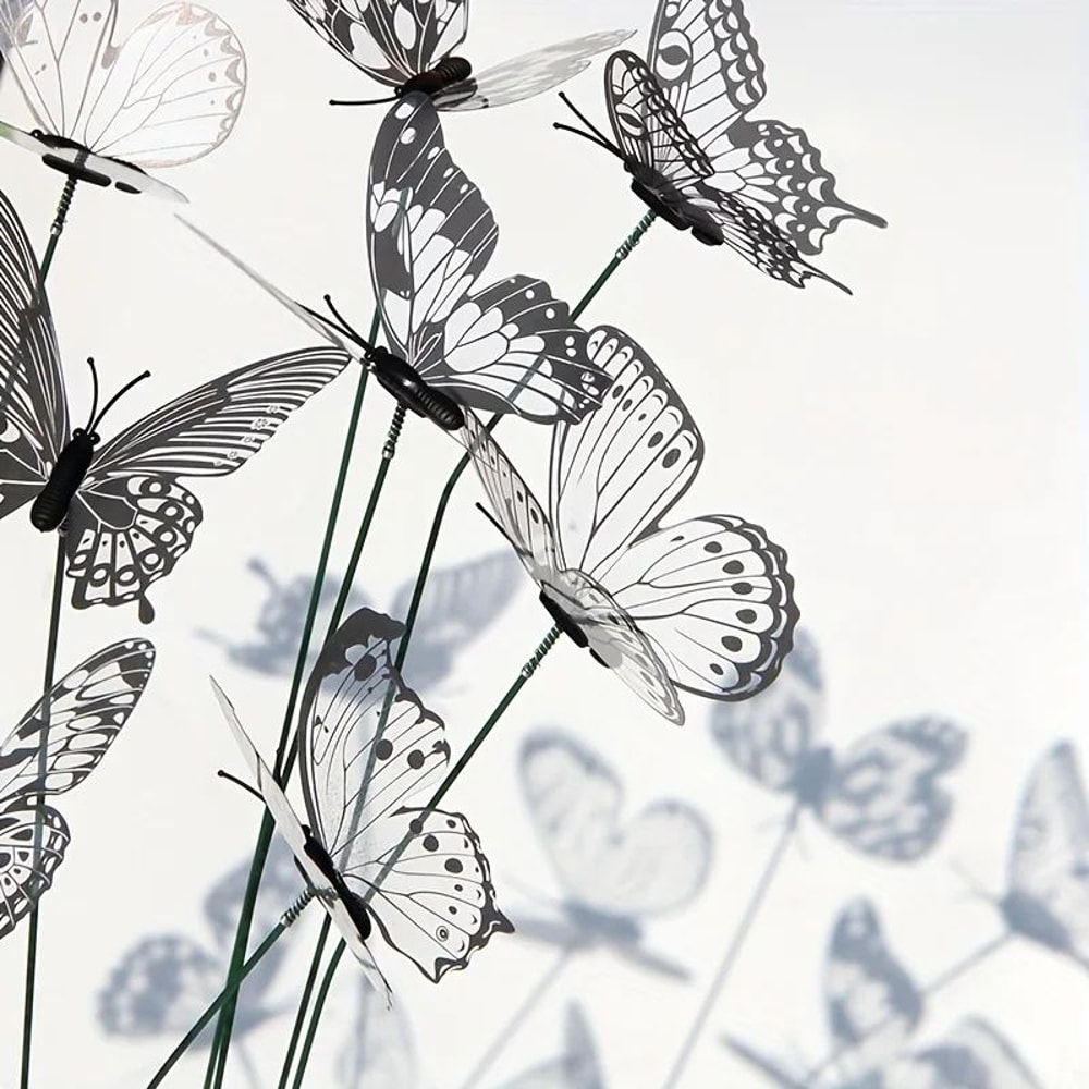 10Pack Butterfly Garden Stakes Waterproof PVC 3D Outdoor Butterfly Decorations For Yard Pots Weddin 3