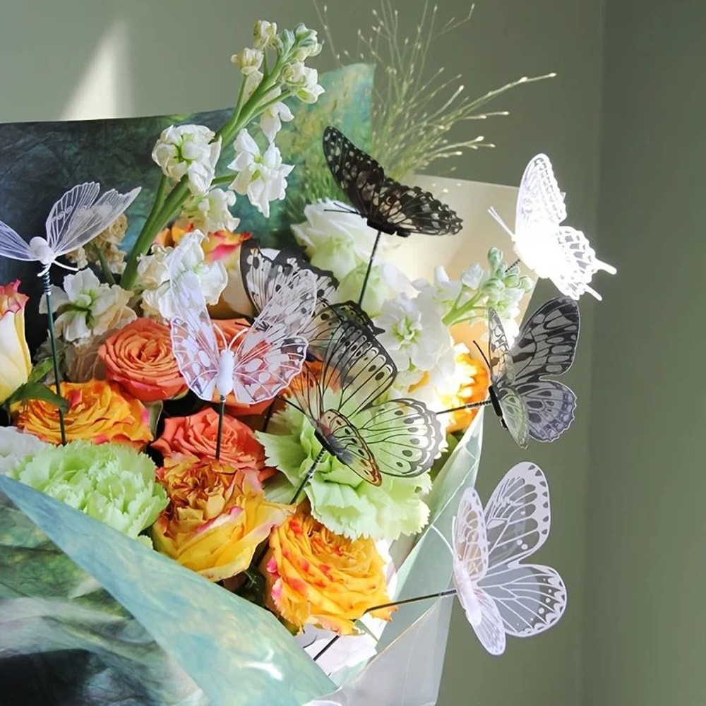 10Pack Butterfly Garden Stakes Waterproof PVC 3D Outdoor Butterfly Decorations For Yard Pots Weddin 4