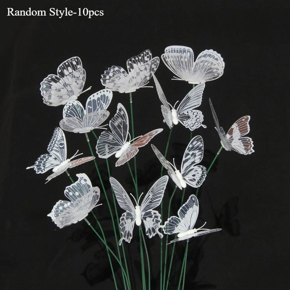 10Pack Butterfly Garden Stakes Waterproof PVC 3D Outdoor Butterfly Decorations For Yard Pots Weddin 6