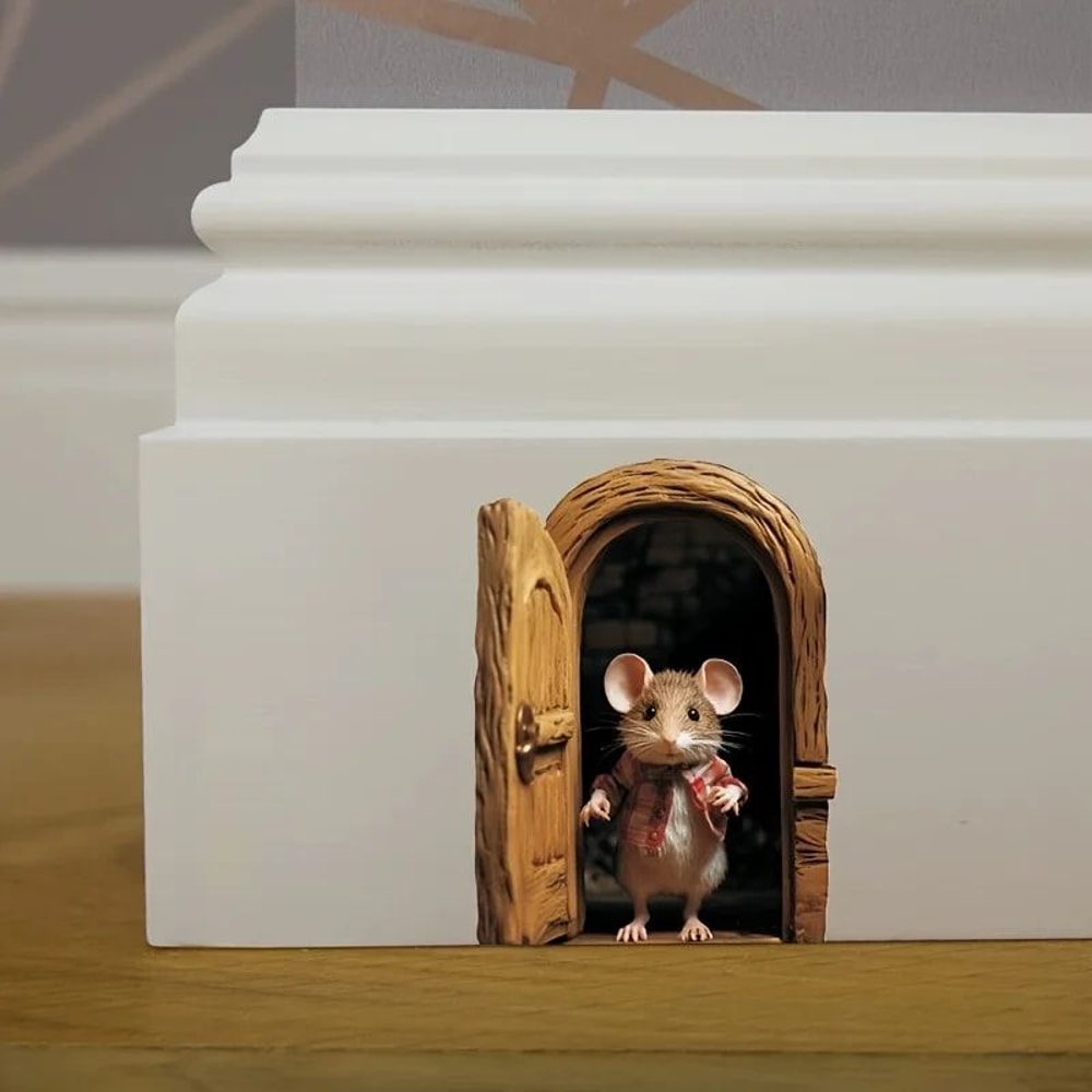 Cute Mouse Hole Wall Sticker Playful SelfAdhesive Nursery Home Wall Decor 1