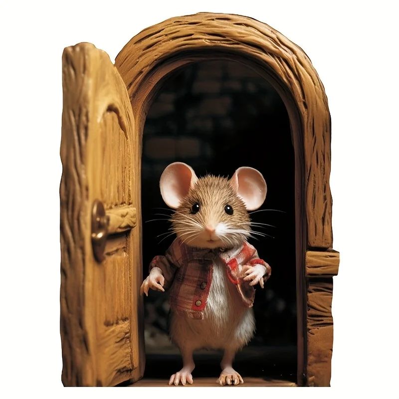 Cute Mouse Hole Wall Sticker Playful SelfAdhesive Nursery Home Wall Decor 4