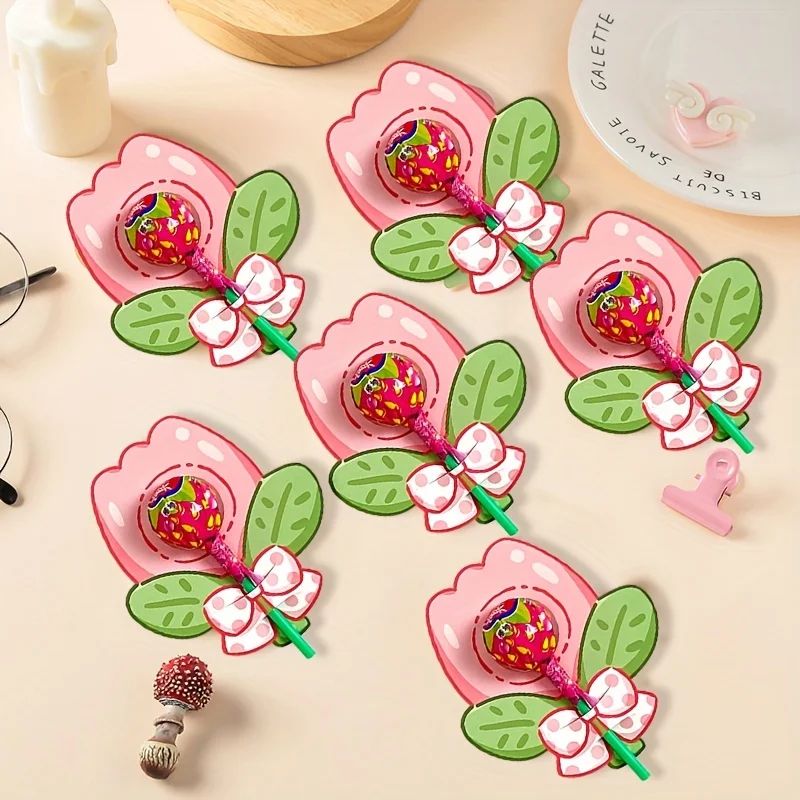 Flower Lollipop Cards Party Favor Decoration Inserts 30Piece Cute Cartoon Set 3