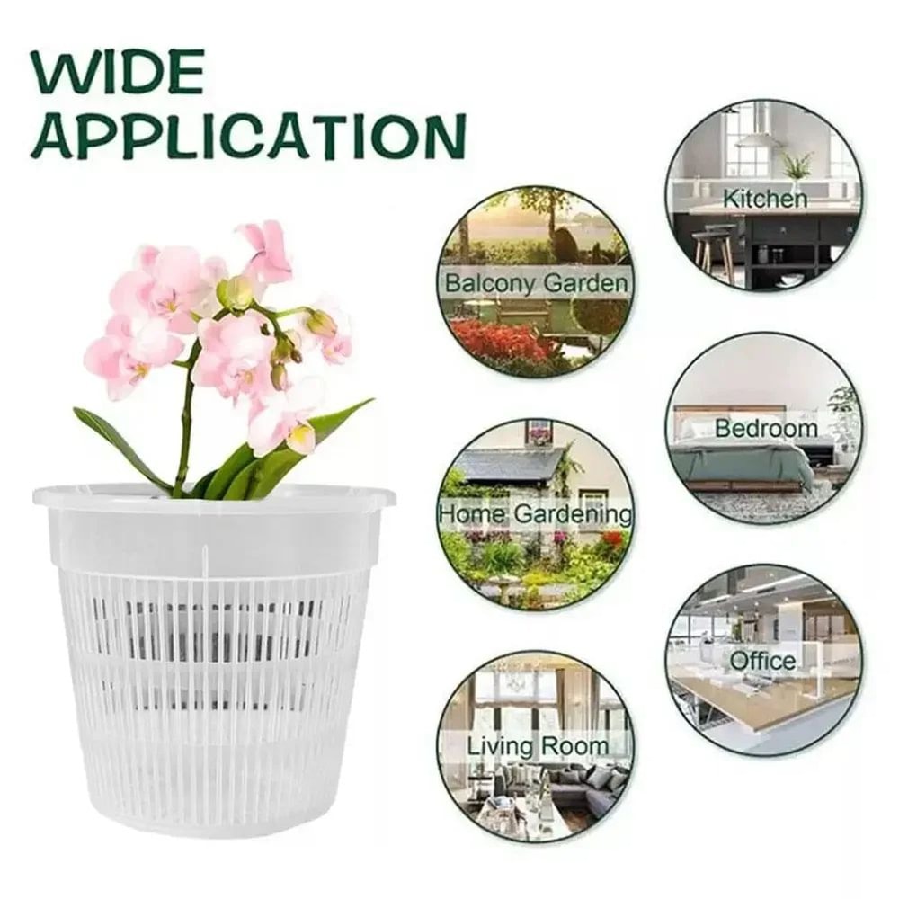 Breathable Mesh Orchid Pots Transparent Root Control Flowerpots With Drainage 5Pack 4