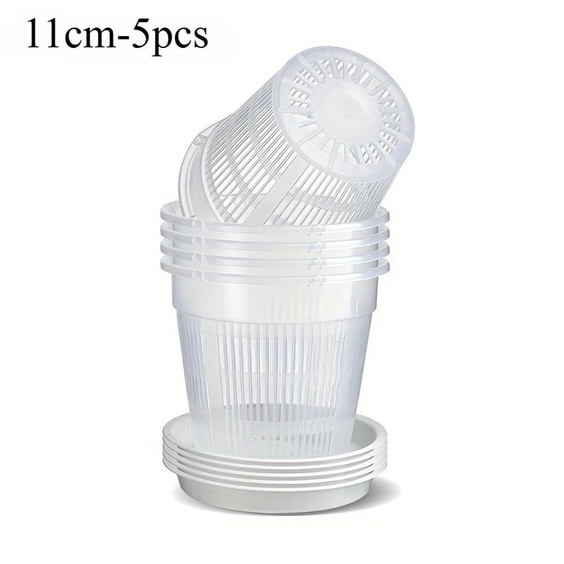 Breathable Mesh Orchid Pots Transparent Root Control Flowerpots With Drainage 5Pack 6