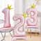 42Inch Princess Crown Number Balloon Pink Foil Birthday Party Decor 0