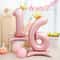 42Inch Princess Crown Number Balloon Pink Foil Birthday Party Decor 2