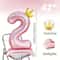 42Inch Princess Crown Number Balloon Pink Foil Birthday Party Decor 5