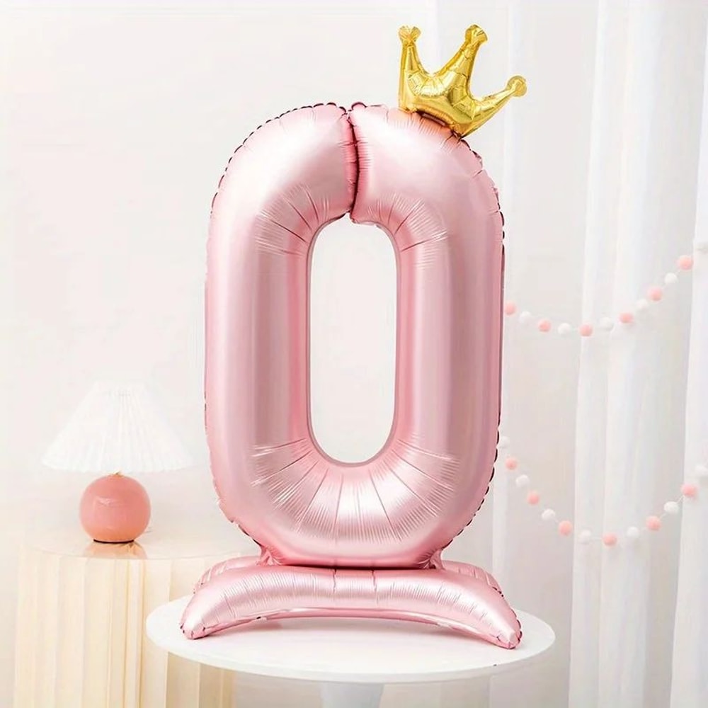 42Inch Princess Crown Number Balloon Pink Foil Birthday Party Decor 6