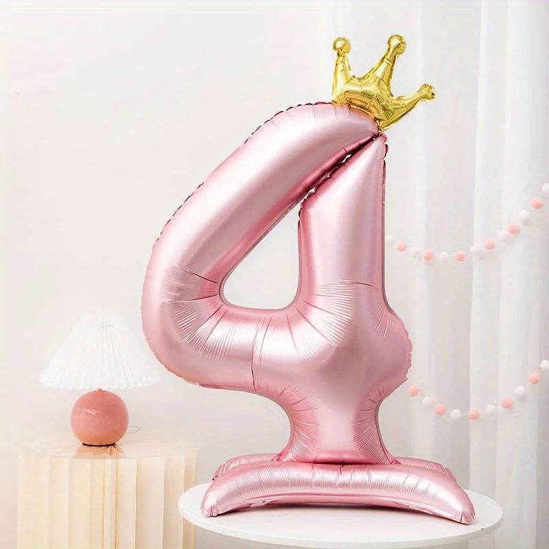 42Inch Princess Crown Number Balloon Pink Foil Birthday Party Decor 10