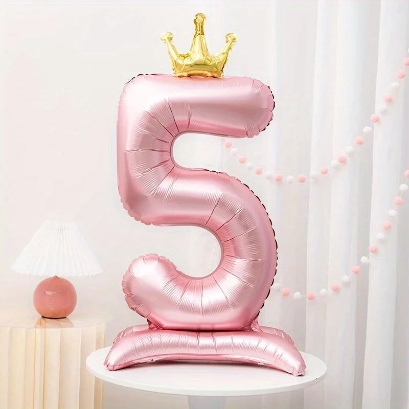42Inch Princess Crown Number Balloon Pink Foil Birthday Party Decor 11