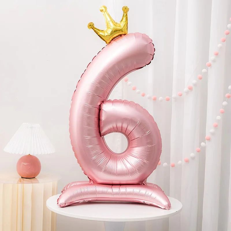 42Inch Princess Crown Number Balloon Pink Foil Birthday Party Decor 12