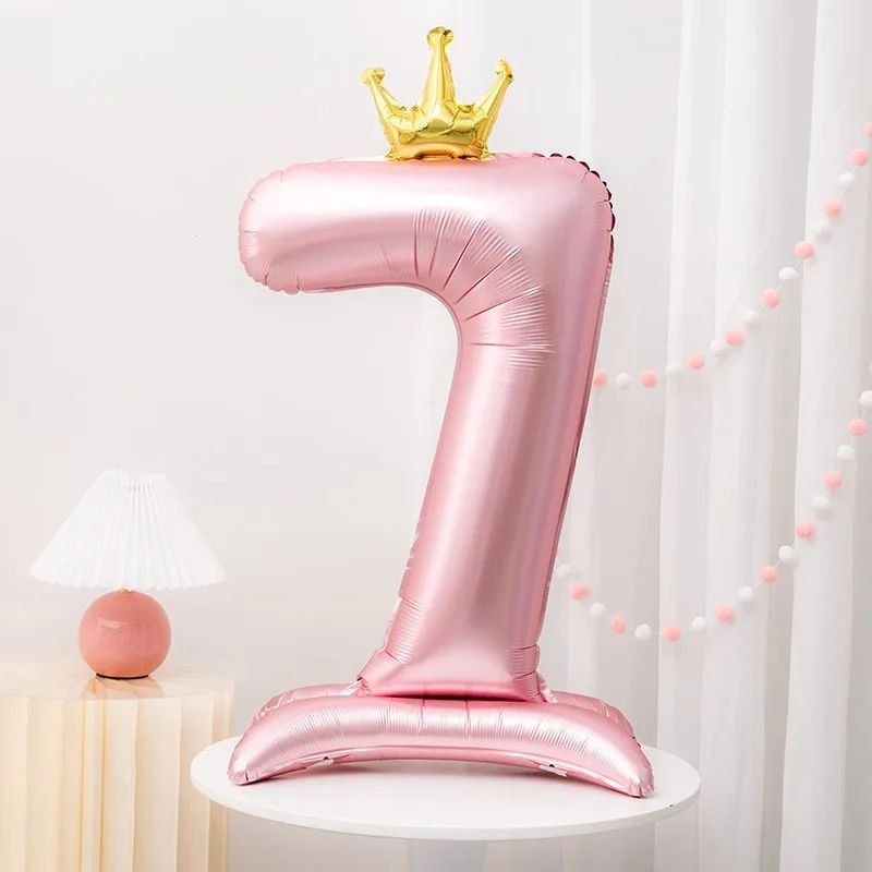 42Inch Princess Crown Number Balloon Pink Foil Birthday Party Decor 13