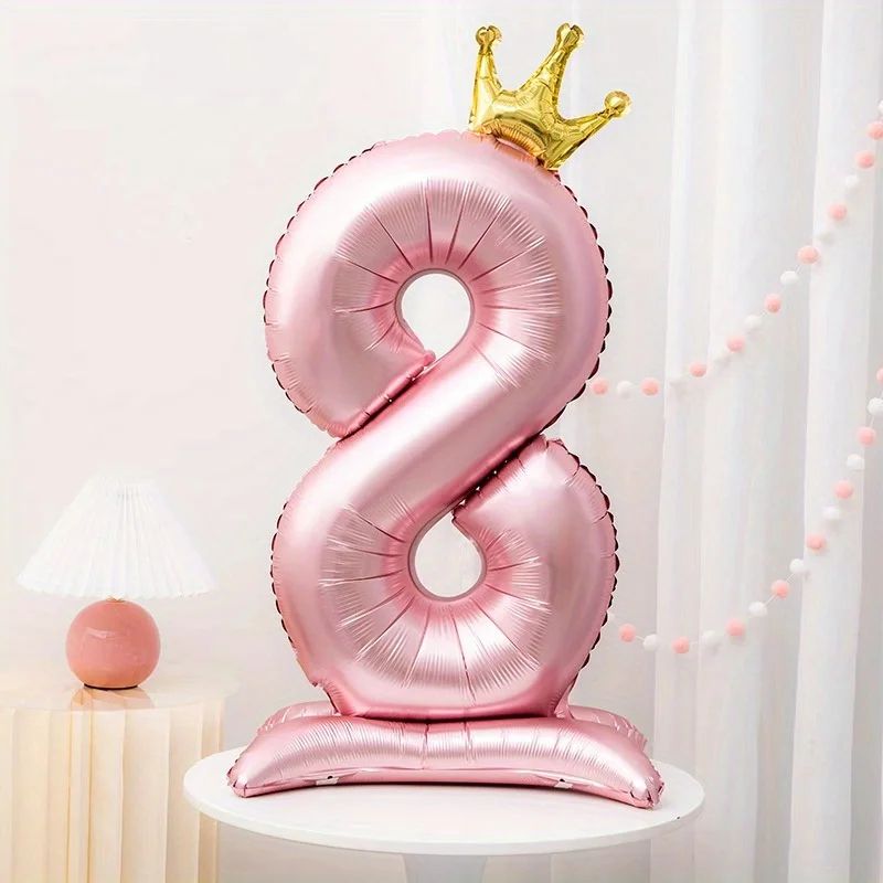 42Inch Princess Crown Number Balloon Pink Foil Birthday Party Decor 14