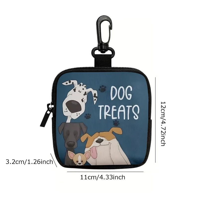 Dog Print Dog Treat Bag With Hook Zipper ClipOn Dog Training Treat Pouch For Walks 5