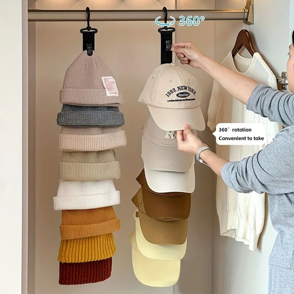 Premium SpaceSaving Hat Organizer Baseball Cap Holder 8Clip Closet Storage Rack 2