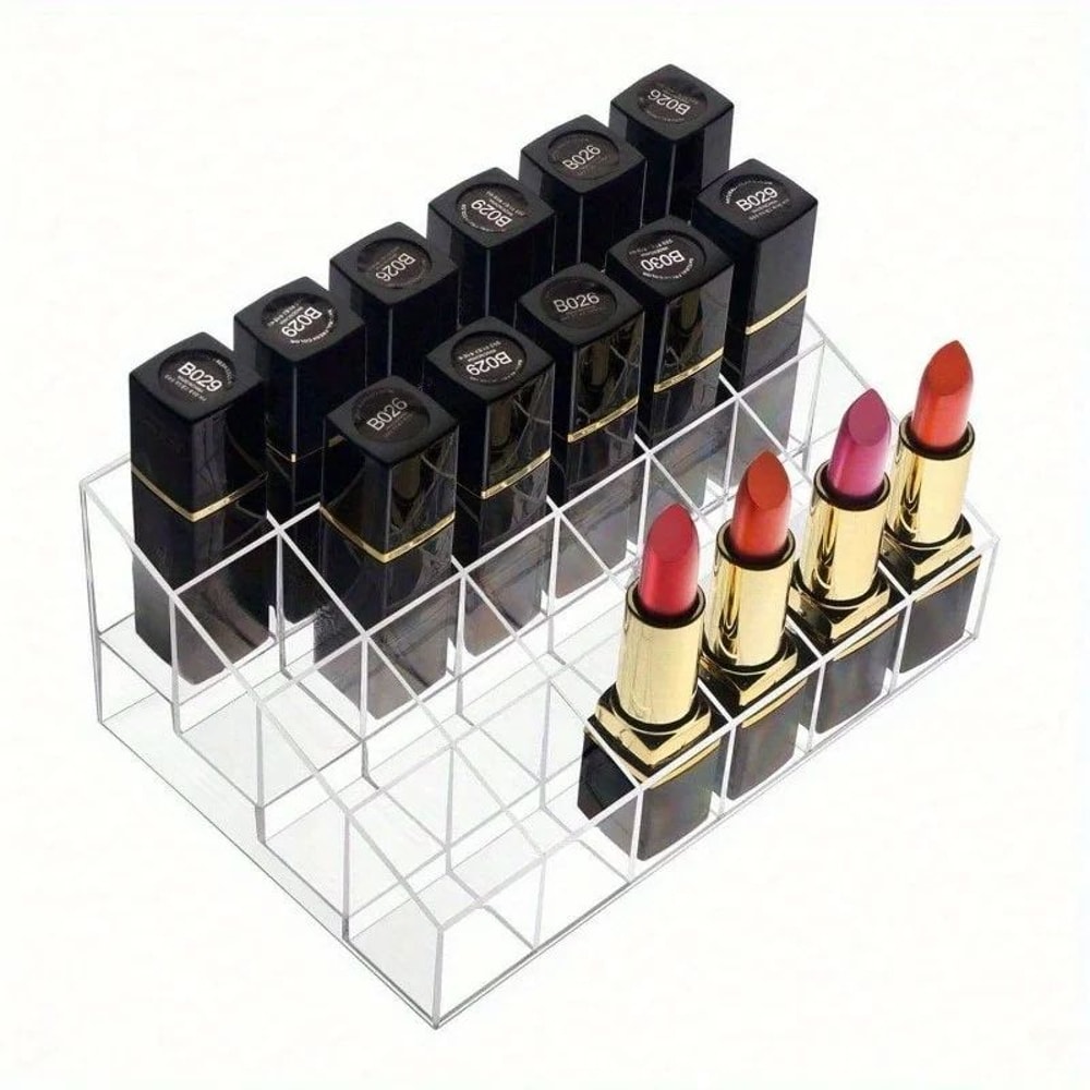 Clear Acrylic 24Slot Lipstick Organizer Vanity Makeup Storage Box 0