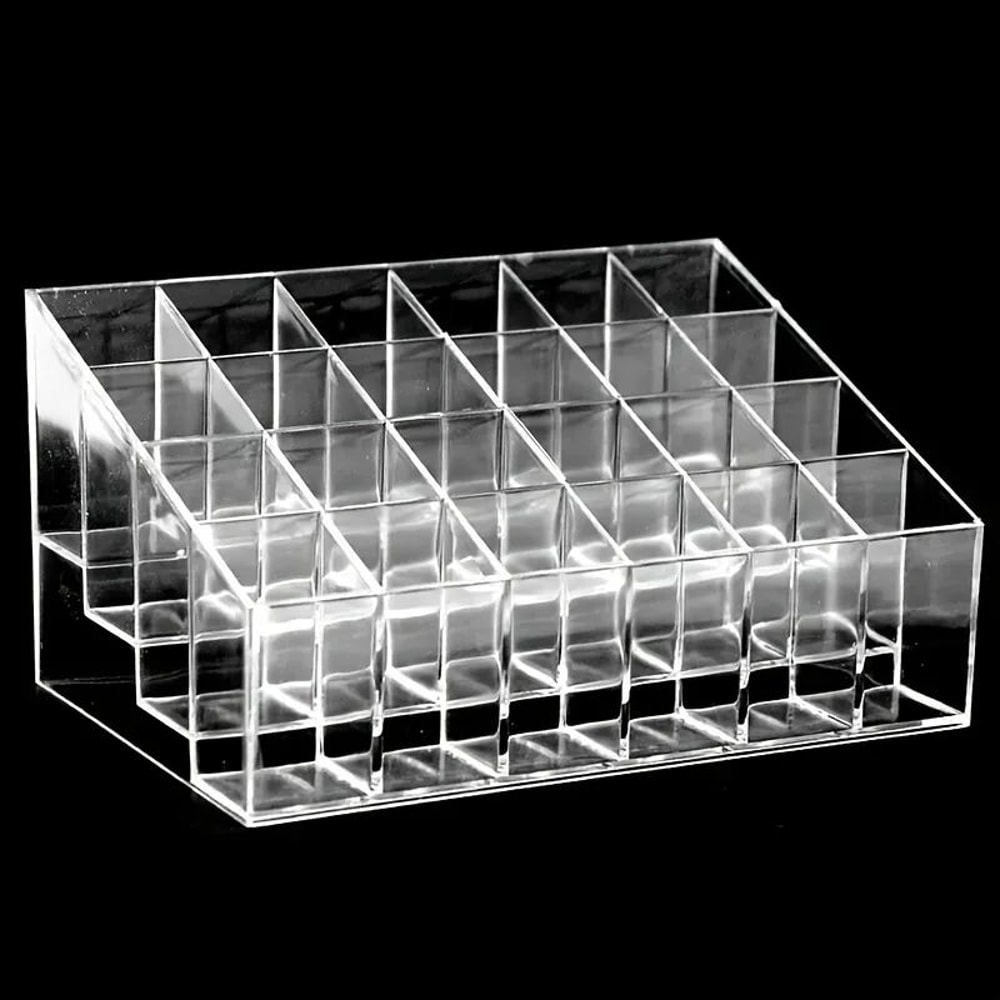 Clear Acrylic 24Slot Lipstick Organizer Vanity Makeup Storage Box 1