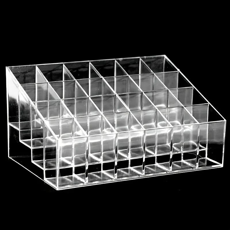 Clear Acrylic 24Slot Lipstick Organizer Vanity Makeup Storage Box 1