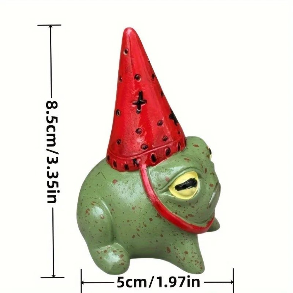 Charming HatWearing Resin Frog Figurine For Fairy Garden And Succulent Planters 5