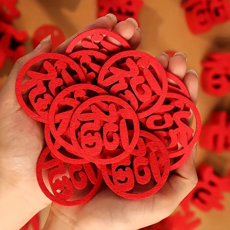 150Piece Chinese New Year Decorations Fortune Window Door Sticker Set For Happy Home Decorating 2