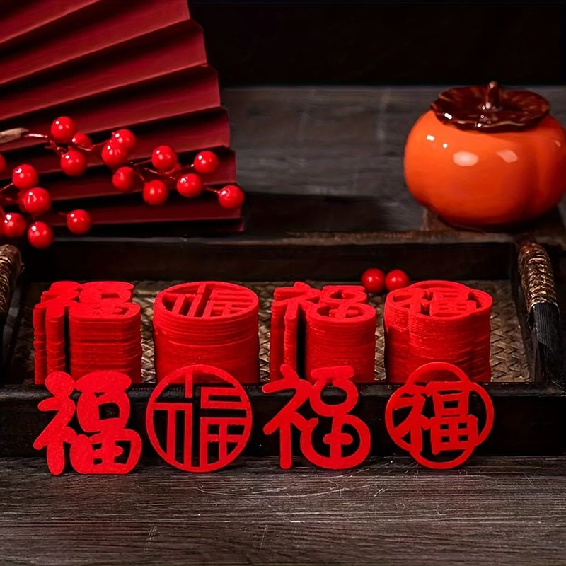150Piece Chinese New Year Decorations Fortune Window Door Sticker Set For Happy Home Decorating 3