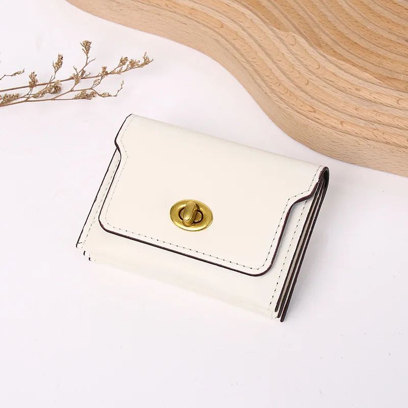 Compact Womens Wallet With Hasp Closure Mini PU Leather Wallet Card Coin Organizer 7
