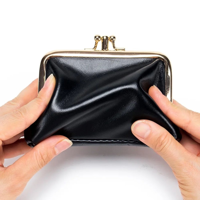 Vintage Genuine Leather Womens Wallet With Hasp Closure DoubleLayer Coin Purse Large Capacity Organ 1